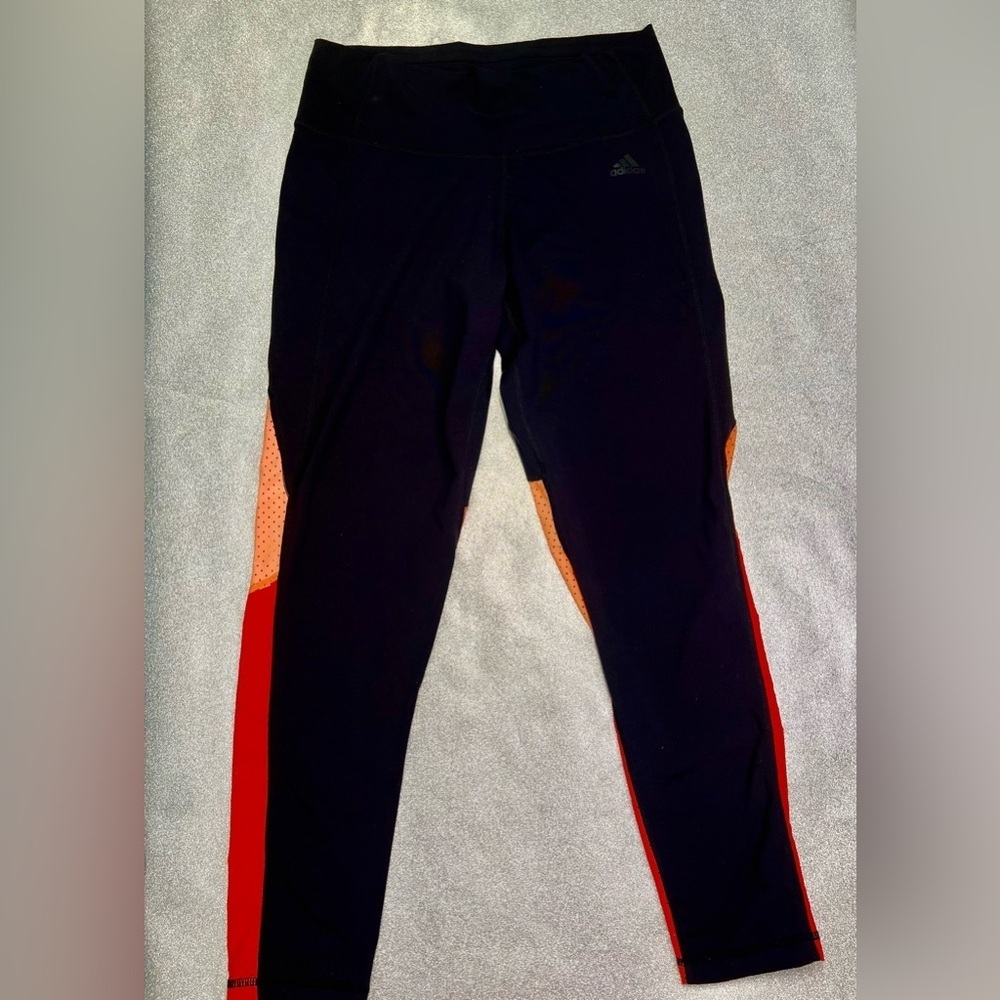 Adidas ‎ Black and Orange Leggings